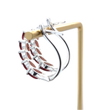 Multi Stone Garnet Faceted Leverback Hoop Earrings