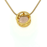 Rose Quartz Circular Gold Pendant