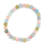 Aquamarine Morganite 6mm Bead Bracelet