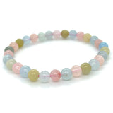 Aquamarine Morganite 6mm Bead Bracelet