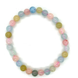 Aquamarine Morganite 6mm Bead Bracelet