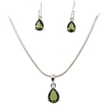 Moldavite Faceted Teardrop Pendant