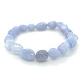 Blue Lace Agate Irregular Bead Bracelet
