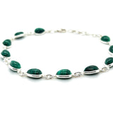 Malachite Cabochon Sterling Silver Bracelet