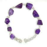 Amethyst Irregular Cabochon Sterling Silver Bracelet