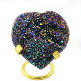 Titanium Amethyst Cluster Heart 8cm