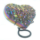 Titanium Amethyst Cluster Heart 13cm