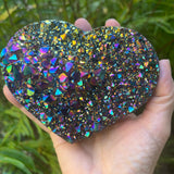 Titanium Amethyst Cluster Heart 13cm