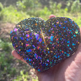 Titanium Amethyst Cluster Heart 13cm