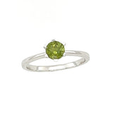 Moldavite Faceted Round Claw Ring