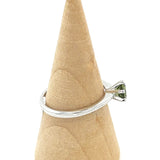 Moldavite Faceted Round Claw Ring