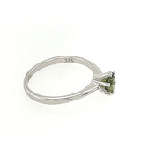 Moldavite Faceted Round Claw Ring