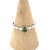 Faceted Moldavite Ring