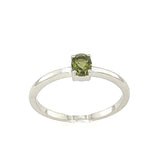 Faceted Moldavite Ring