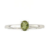 Faceted Moldavite Ring