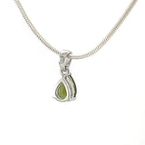 Moldavite Faceted Teardrop Pendant