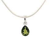 Moldavite Faceted Teardrop Pendant