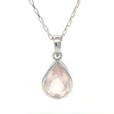 Teardrop Faceted Rose Quartz Pendant