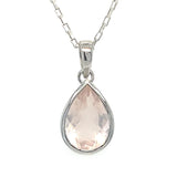 Teardrop Faceted Rose Quartz Pendant