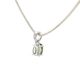 Faceted Silver Moldavite Oval Pendant