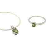 Faceted Silver Moldavite Oval Pendant