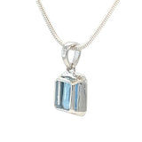 Aquamarine High-Grade Faceted Square Pendant