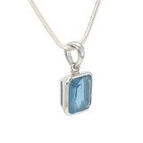 Aquamarine High-Grade Faceted Square Pendant