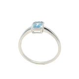 Aquamarine Rectangular Silver Ring