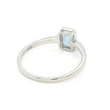 Aquamarine Rectangular Silver Ring