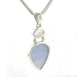 Blue Lace Agate Moonstone Combo Pendant