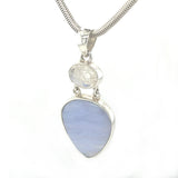Blue Lace Agate Moonstone Combo Pendant