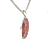 Rhodochrosite Oval Statement Cabochon Pendant