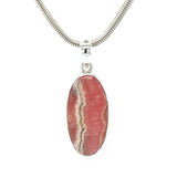 Rhodochrosite Oval Statement Cabochon Pendant