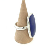 Lapis Rectangular Cabochon Adjustable Ring