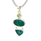 Malachite Peridot Combination Pendant
