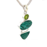 Malachite Peridot Combination Pendant