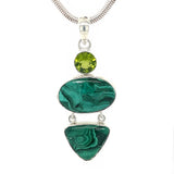 Malachite Peridot Combination Pendant