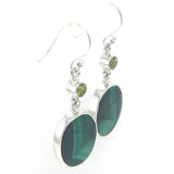 Malachite Peridot Drop Earrings