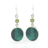 Malachite Peridot Drop Earrings