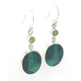 Malachite Peridot Drop Earrings