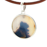 Natural Scenic Agate Round Pendant