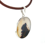 Natural Scenic Agate Round Pendant