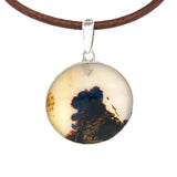 Natural Scenic Agate Round Pendant