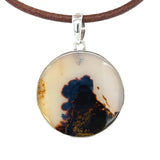 Natural Scenic Agate Round Pendant