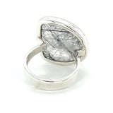 Tourmalined Quartz Organic Shaped Cabochon Ring