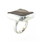 Druzy Chalcedony Statement Raw Adjustable Ring