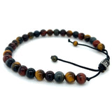 Multi Tiger Eye Beads Adjustable Cord Bracelet