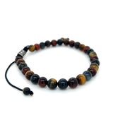 Multi Tiger Eye Beads Adjustable Cord Bracelet