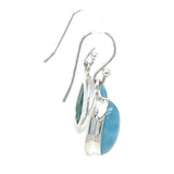Larimar Tear Drop Silver Earrings
