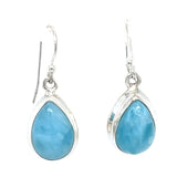 Larimar Tear Drop Silver Earrings